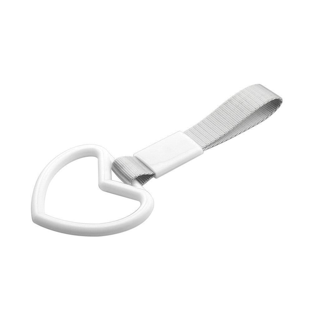 HEART White JDM TSURIKAWA TRAIN CAR HANDLE STRAPS CHARM DRIFT J6C7