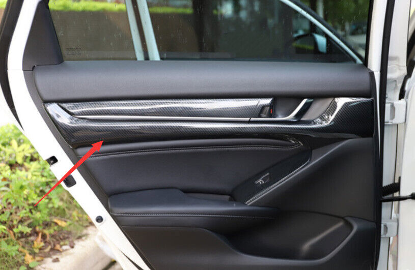 Fit for Honda Accord 2018-2021 Carbon ABS Interior Door Panel Cover Trim 4pcs n