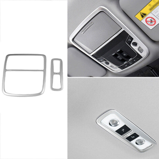 Fit for Honda CRV CR-V 2017-2021 ABS Silver Front&Rear Reading Light Cover Trim n
