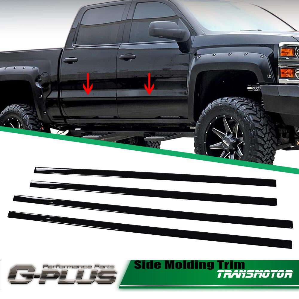 Suitable for 14-18 Silverado/ for Sierra Crew cab body side molding trim kit 4 pieces 1/18