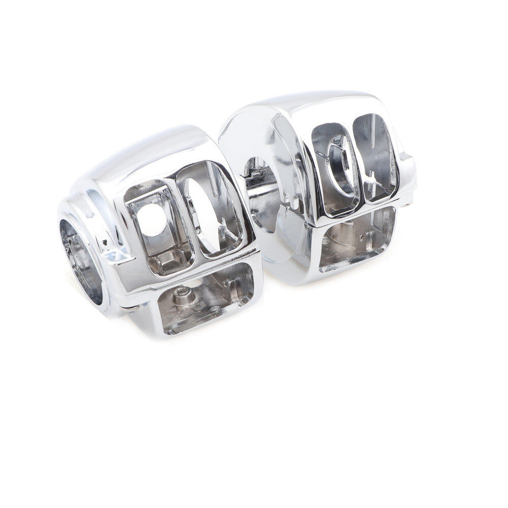 2X Chrome Switch Housing Cover Kit for Harley Sportster 883 1200 Dyna Softail Q