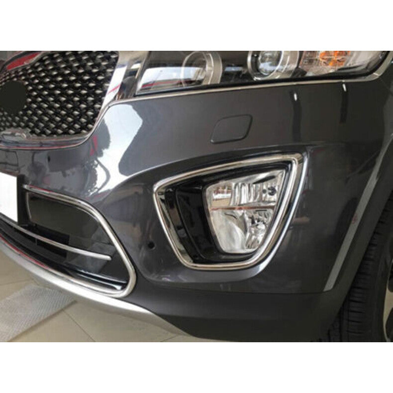for Kia Sorento 2016-2018 Chrome Car Front bumper Fog Light Lamp Cover Trim 2pcs