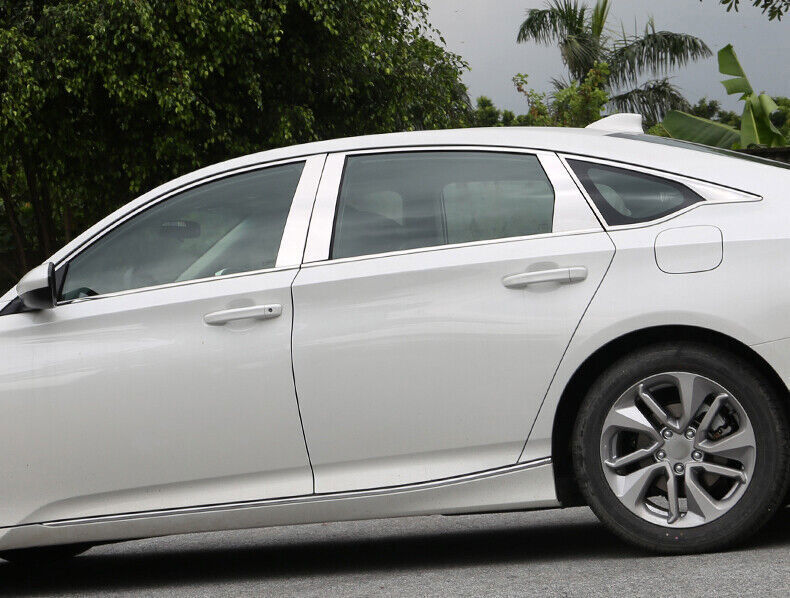 14x for Honda Accord 2018-2022 Steel Chrome Window Strip Pillar Cover Trim Set