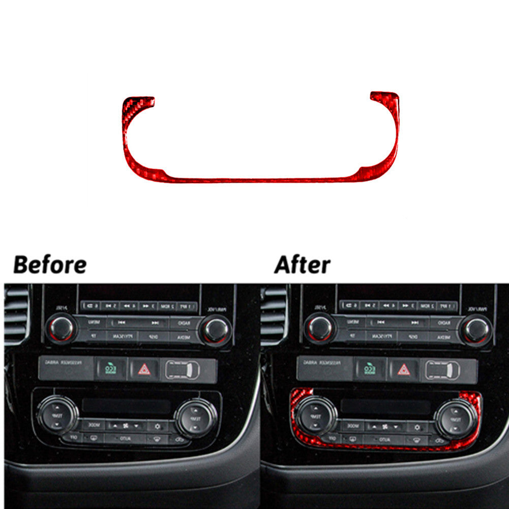 Red Carbon Fiber Climate Control Buttons Trim for Mitsubishi Outlander 2014-2016