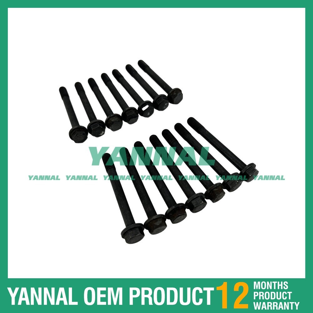 14 pieces of 3TNE68 cylinder head bolts 119266-01200 for engine parts.