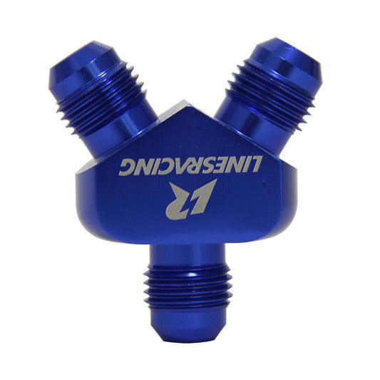 AN6 AN6 9/16-18UNF 3 Way Y Block Car Aluminum Fittings Adapter Universal Blue