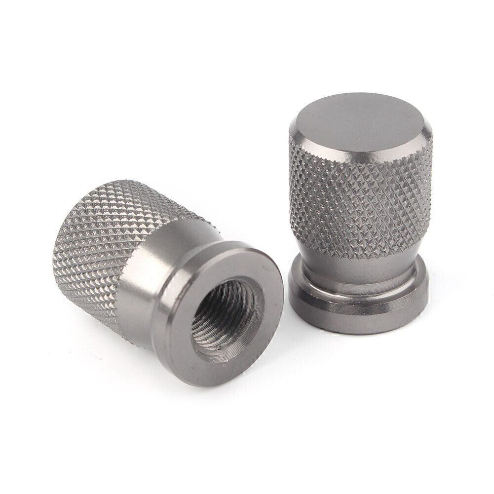Pair Tyre Air Valve Caps Stem Cover Universal for Car Truck Motorcycle Bike Gray
