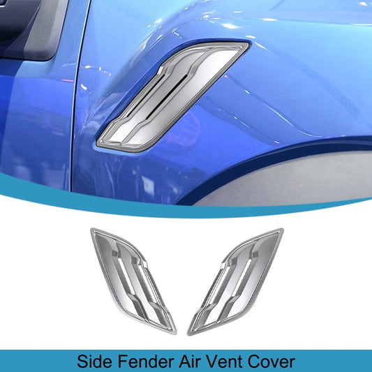 Silver Side Fender Air Vent Outlet Cover Panel Trim for Ford F150 2015-2020