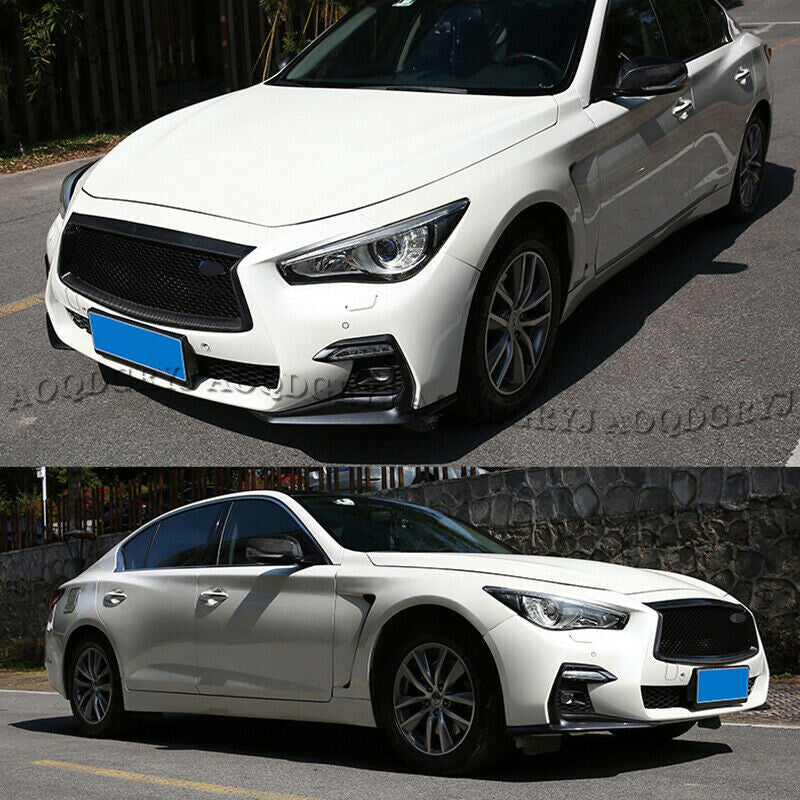 Carbon Fiber For 2018-2020 for Infiniti Q50 Front Bumper Grill Grille Replace Refit