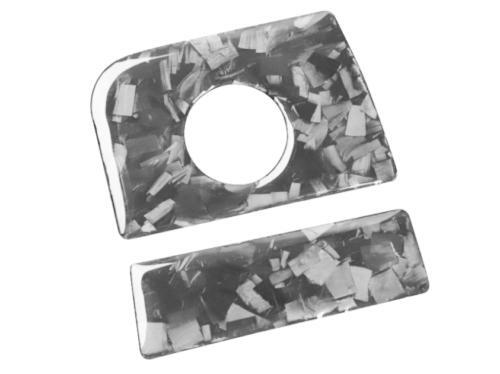 Forged Carbon Fiber Storage Box Keyhole Cover Trim for Ford for Mustang 2015-2022