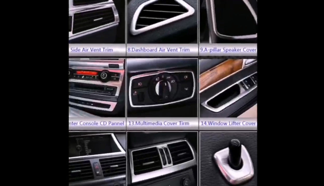 Stainless for BMW X5 X6 E70 E71 Car Interior Rear Roof Reading Light Cover Trims