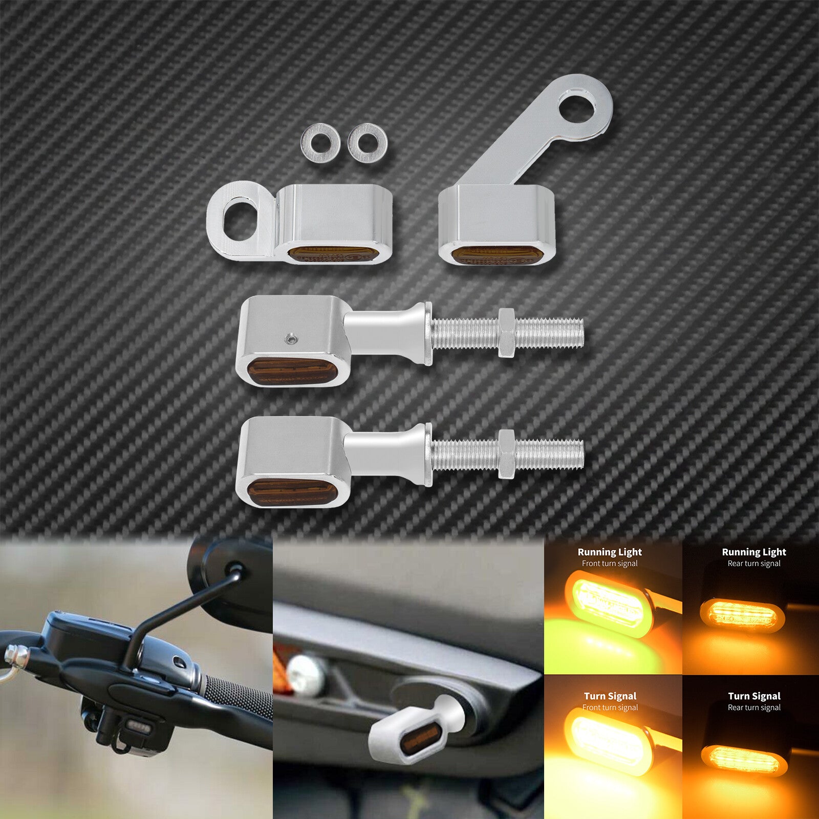 Front Rear Clutch for Mini Turn Signal Amber Indicator Light Fit For Touring Softail Q