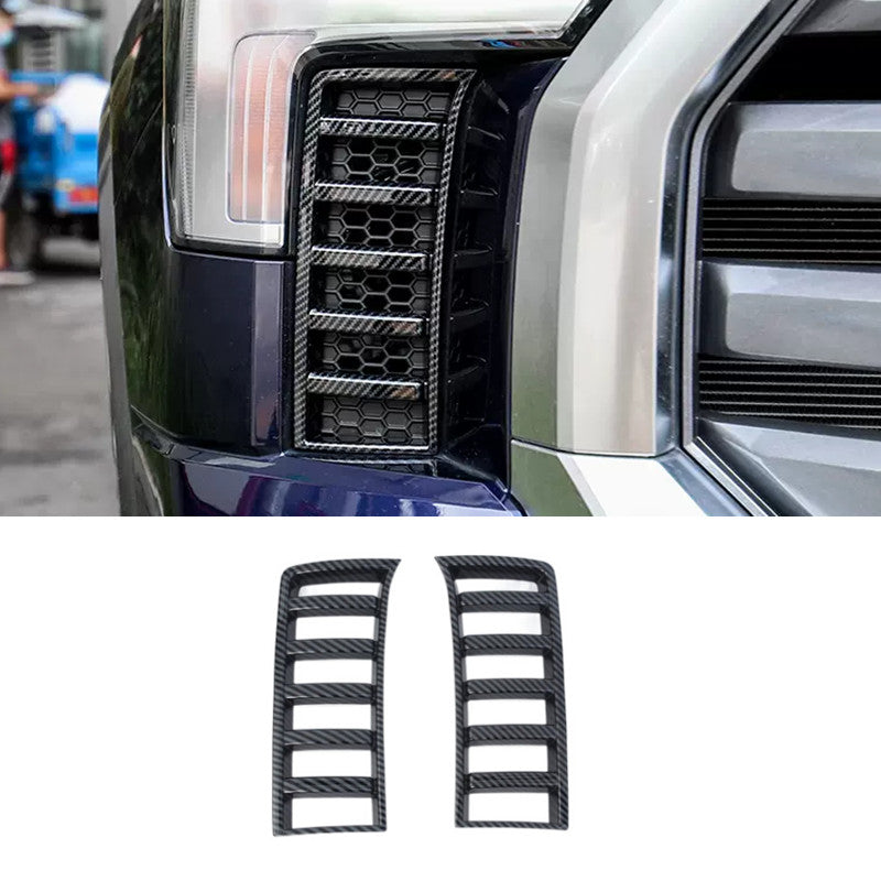 ABS Carbon fiber Air Vent Inlet Cover Frame Trim 2pc For Tundra 2022-2024 v