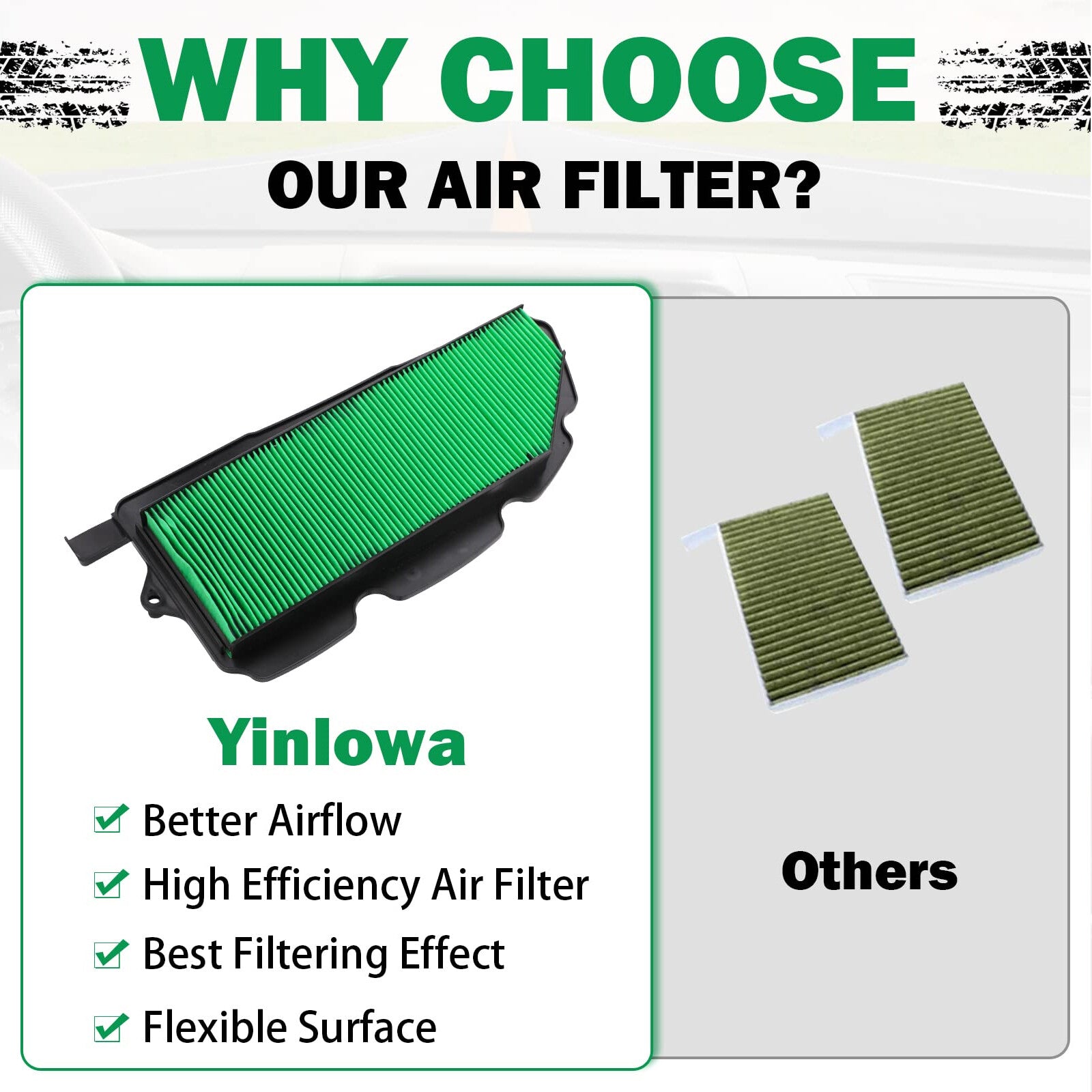 Air Filter Replacement for Honda Pioneer 1000 1000-5 2016-2021, 17215-HL4-A02