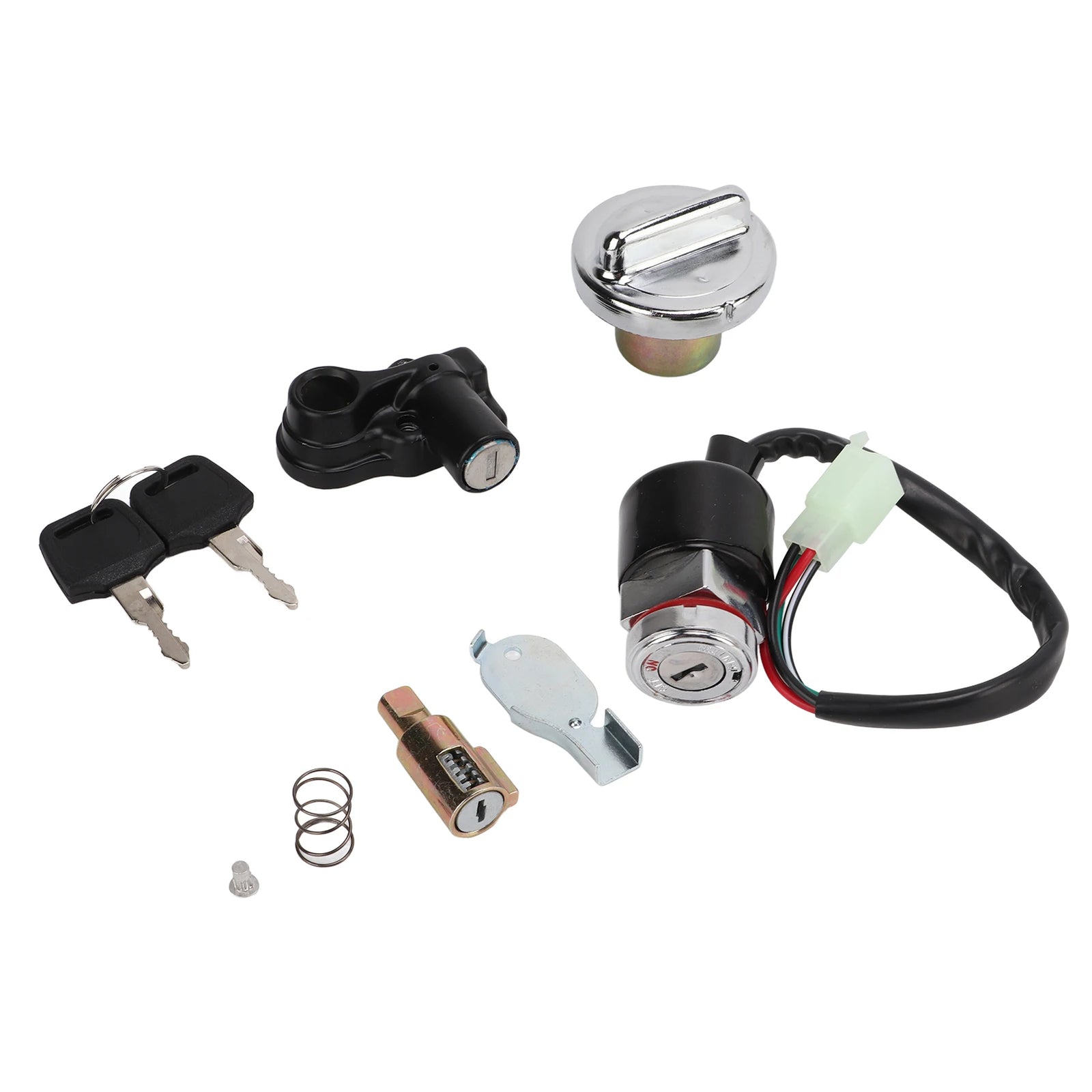 Ignition Switch Gas Cover Kit Helmet Lock 2Key Replacement for Honda CT70 DAX
