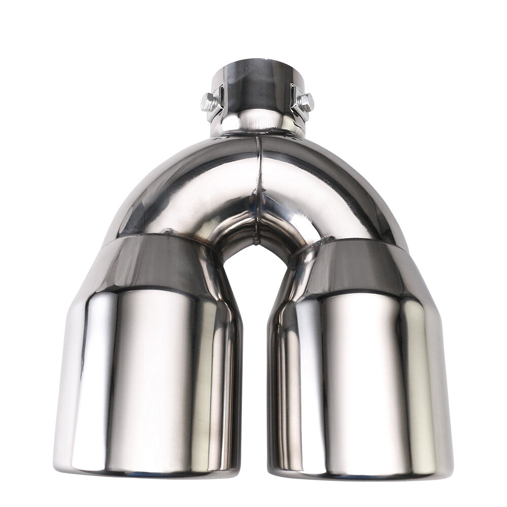 2'' ID 3.5''OD Universal Dual Exhaust Tip Slant Tips Double Wall Tip Rolled tip