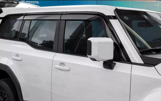 for Land Cruiser Prado 24+ Black Trim Window Visor Snow Rain Guards Deflector B n