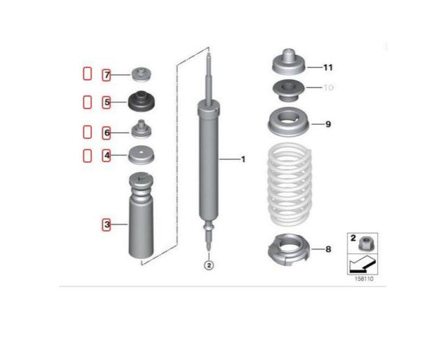 10 rear lower suspension strut bearings suitable for E81, E82, E88, E89, E90- n