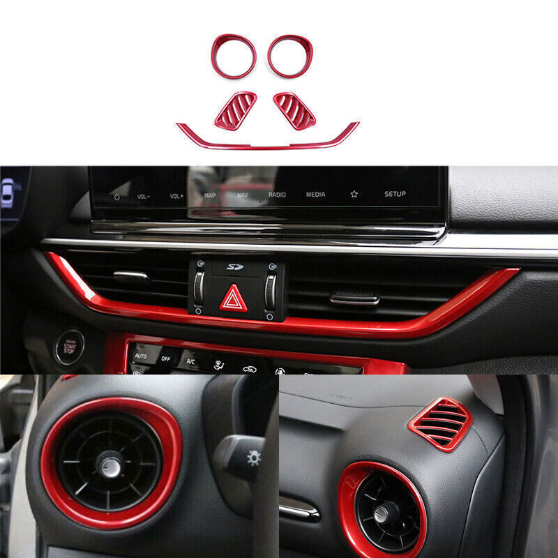 Red ABS Inner Car Interior Kit Cover Decor Trim 9X For 2019-2023 for Kia Forte/K3