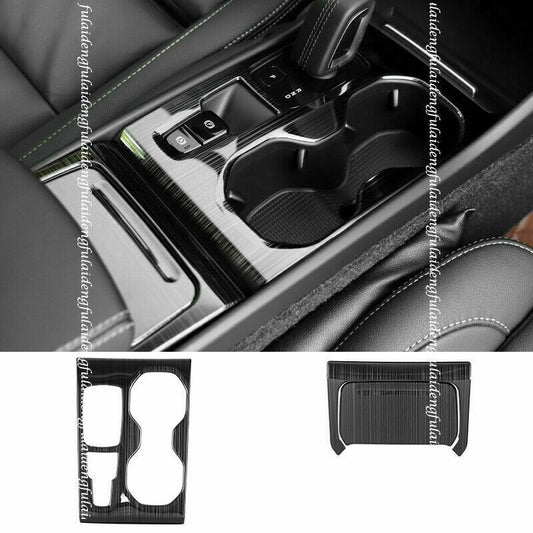 for Volvo XC40 2018-2022 Black titanium central console gear shift panel cover