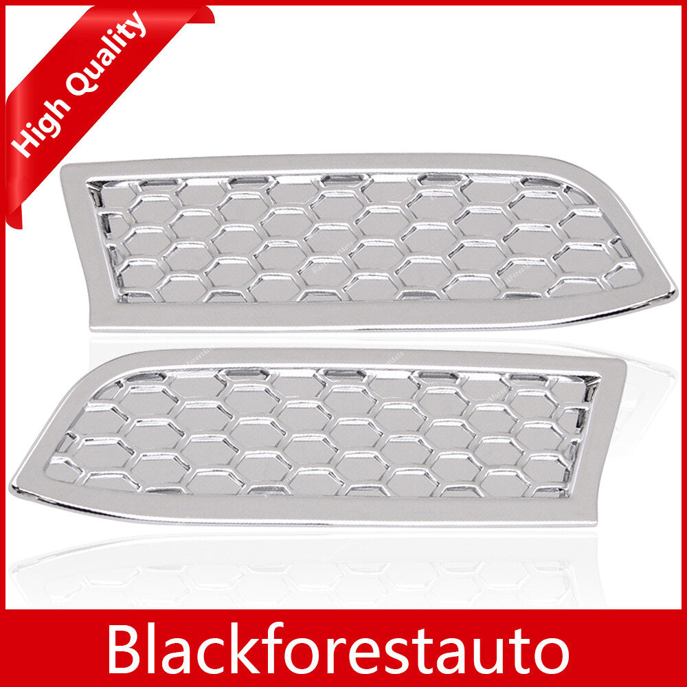 2pcs Front Headlight Honeycomb Cover Trim ABS Silver Fits for Toyota Tacoma 2016-20