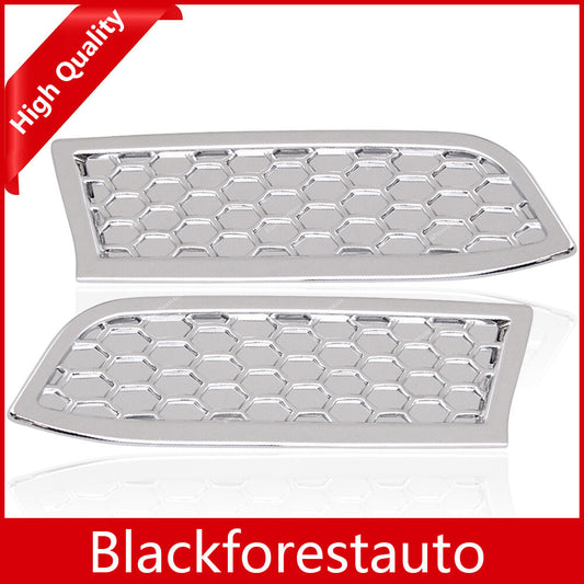 2pcs Front Headlight Honeycomb Cover Trim ABS Silver Fits for Toyota Tacoma 2016-20