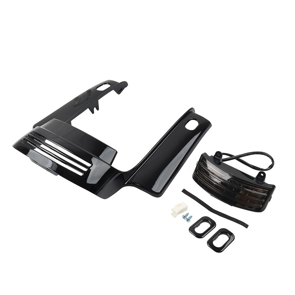 Rear Mudguard Fascia Extension Filler W/ Light for Harley Street Glide Black