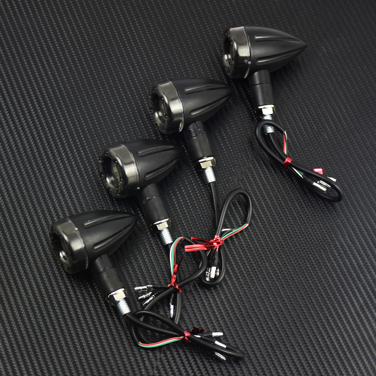4xMotorcycle LED Amber Turn Signal Red Brake Indicator Light Lamp Fit for Harley Q