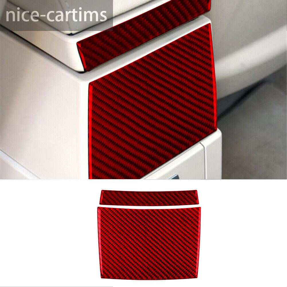 Red Carbon Fiber Rear Central Console Upper Panel Cover for BMW X3 E83 2004-2010