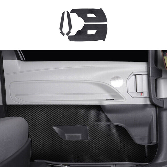 4P Carbon Fiber Leather Inner Door Anti-Kick Panel Trim for Toyota for Sienna 21-24