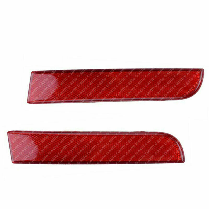 Pair Rear Bumper Red Lens Reflectors for Mitsubishi Lancer Evolution X 2008-2013