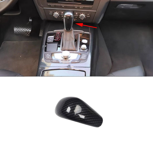 for Audi A6 2012-2018 ABS Carbon Fiber Middle Console Gear Shift Knob Cover Trim