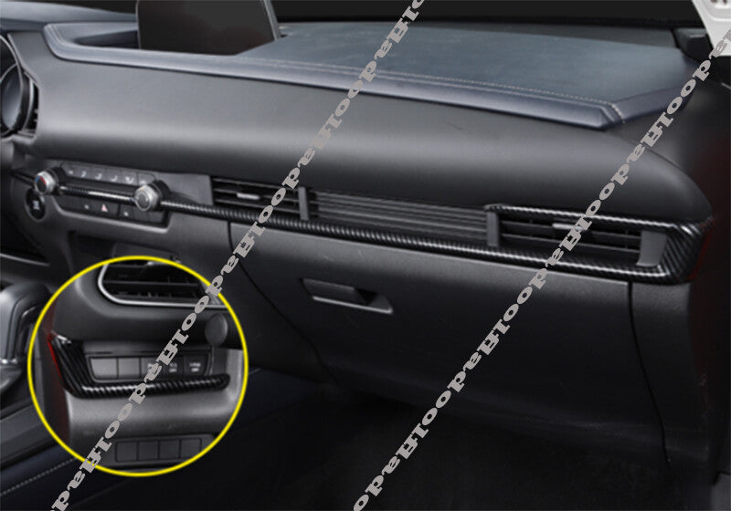 for Mazda CX30 2020-2022 Carbon fiber Center console Dashboard trim strip Decor