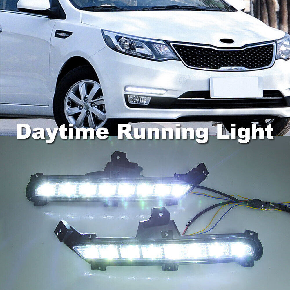 for KIA Rio K2 2015-2016 LED DRL Daytime Running Light Fog Lamp Turn Signal Kit
