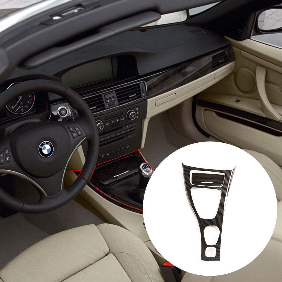 Carbon fiber ABS air socket navigation decorative frame suitable for Infiniti G 25 37 07-13 - v