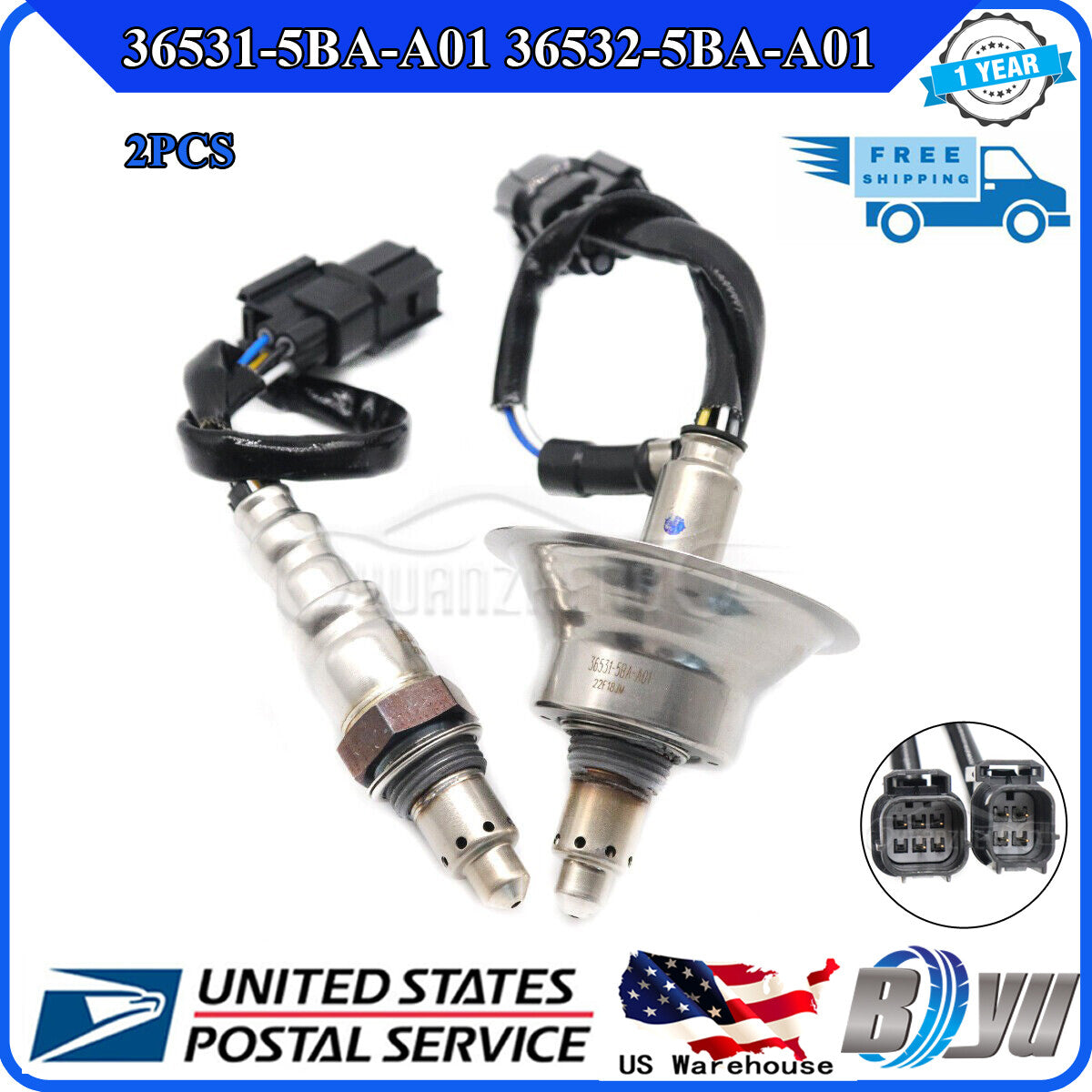 Two upstream oxygen sensors are compatible with 2016-2021 for Honda for Civic models 36531-5BA-A01 and 36532-5BA-A01- v