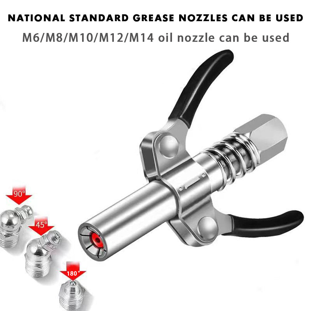 2pcs Quick Release Lock Oil Injection 10000PSI Grease Gun Coupler Double Handle Q