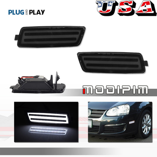 White LED smoked lens front marker signal light suitable for MK5 for Golf /GTI for Jetta - v