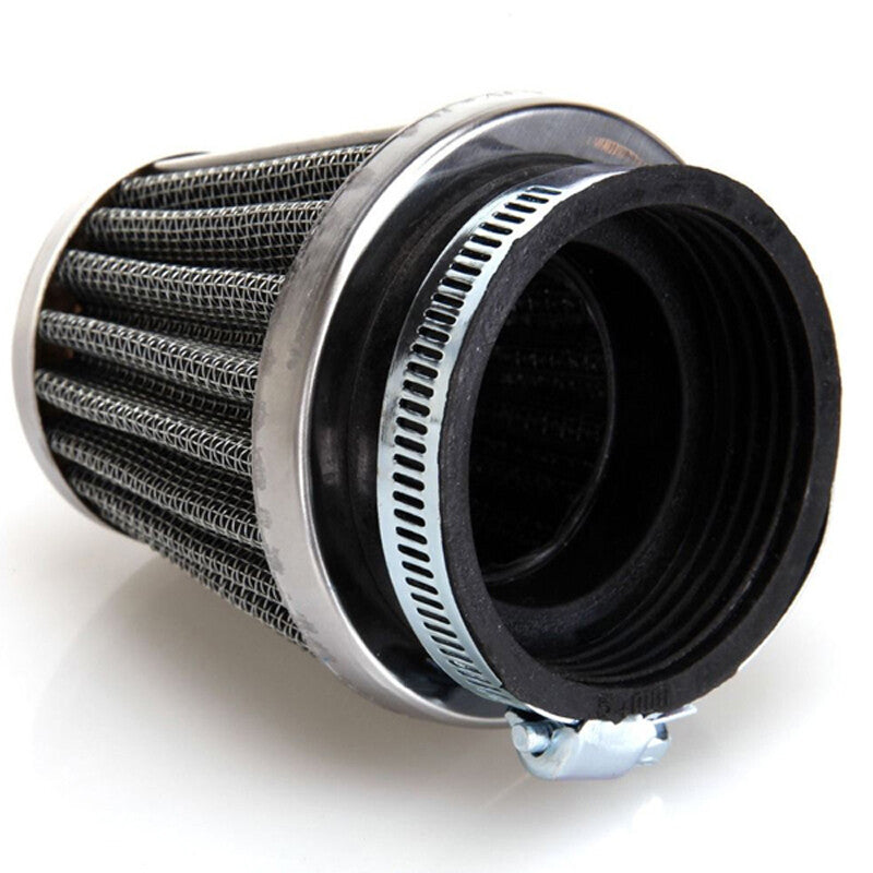 2PCS Motorcycle 54mm/2.12 Tapered Chrome Pod Air Intake Air Filters Hose Clamp v
