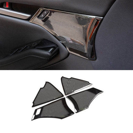 for Mazda 3 Axela 2019-23 Black Steel Inner Door Speaker Frame Horn Cover Trim
