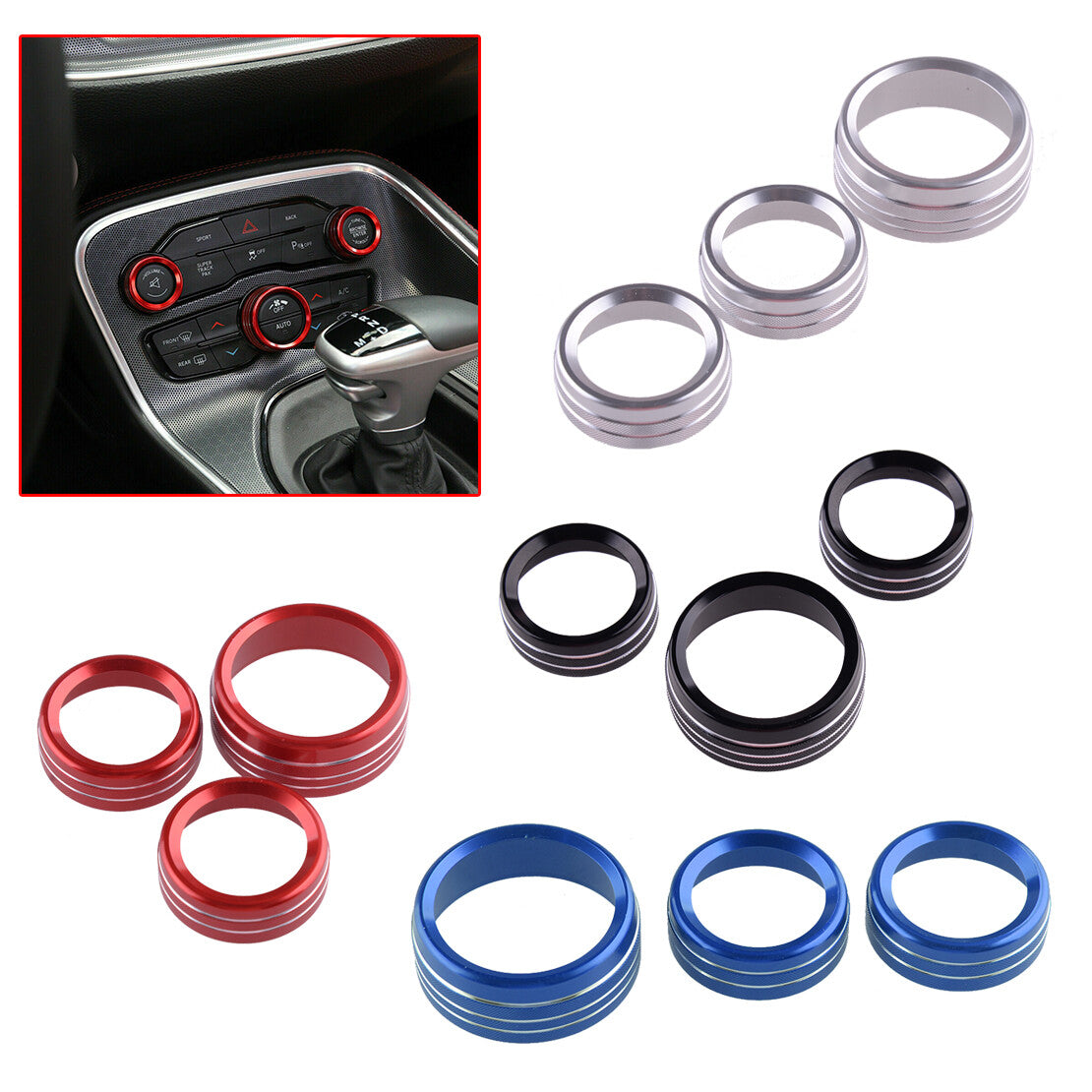 AC CD Volume Button Ring Knob Trim fit for Dodge for Ram for Challenger /Charger Acc Q