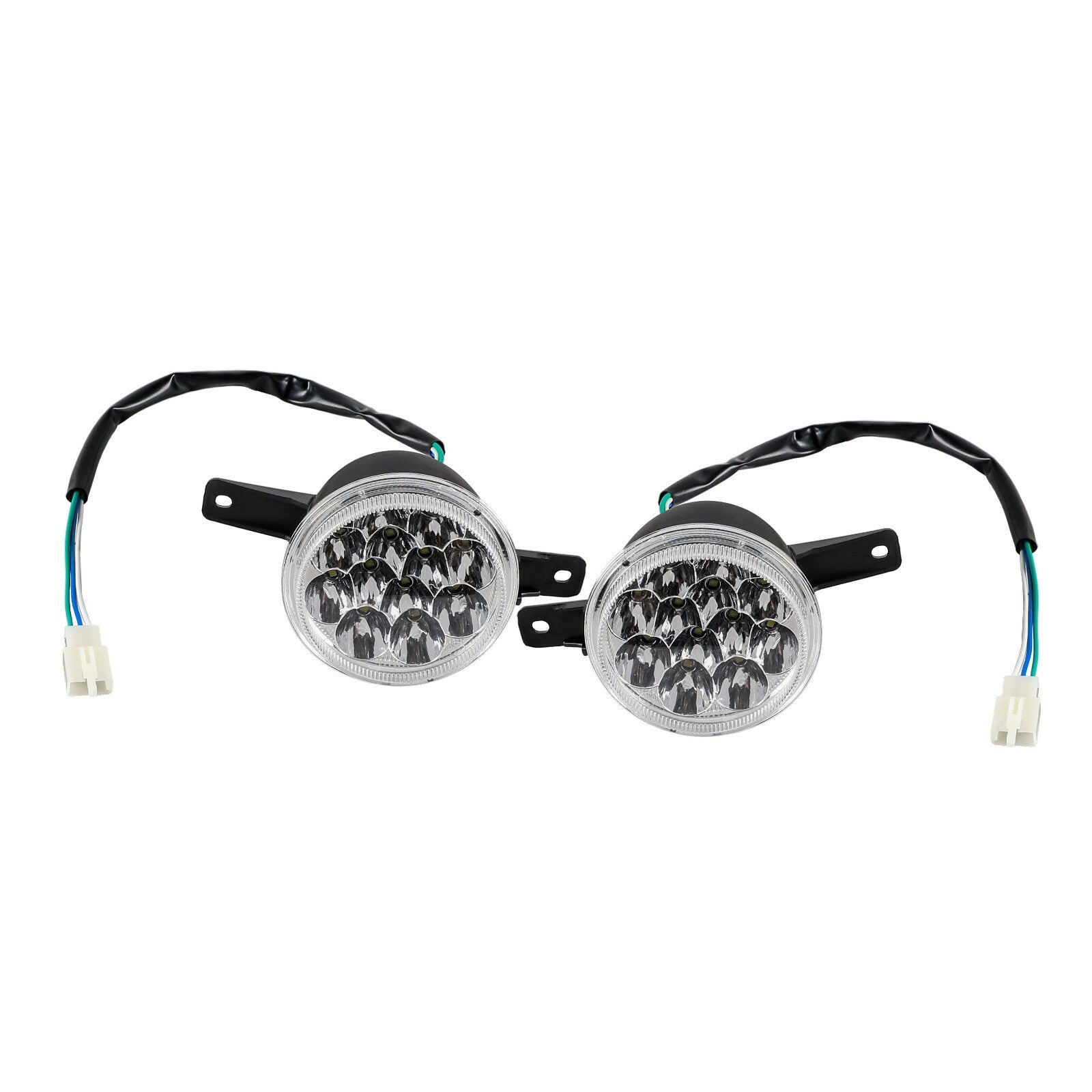 2 LED headlights suitable for 125cc, 150cc, 200cc, and 250cc four-wheeler go-karts/all-terrain vehicles.