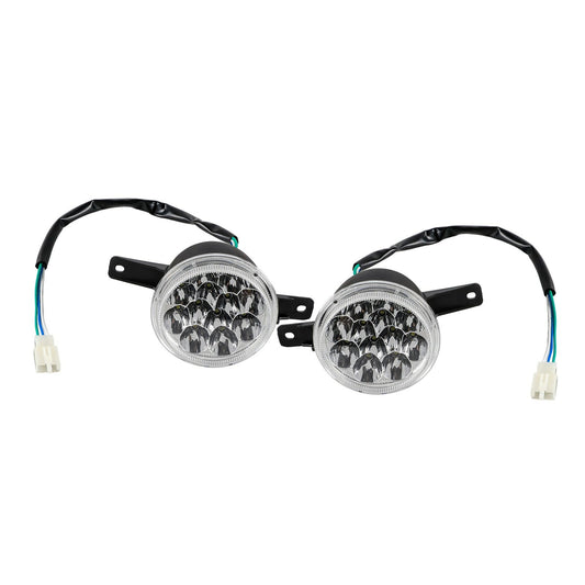 2 LED headlights suitable for 125cc, 150cc, 200cc, and 250cc four-wheeler go-karts/all-terrain vehicles.