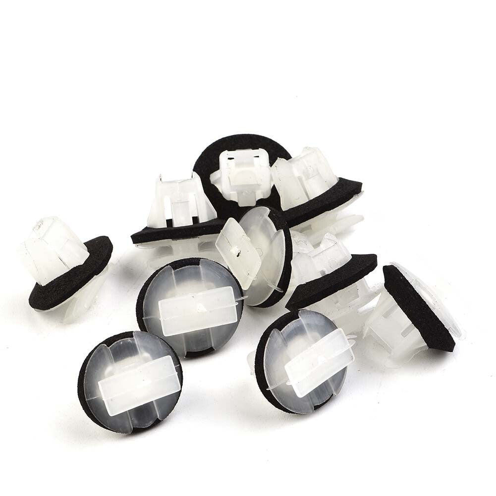 White  Black Clips 10pcs Set Car For Moulding Plastic Side Sill