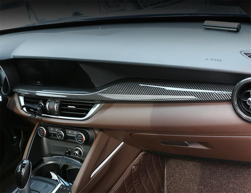 Carbon Fiber ABS Central Control Dashboard Trim for Alfa Romeo for Stelvio 2017-2020