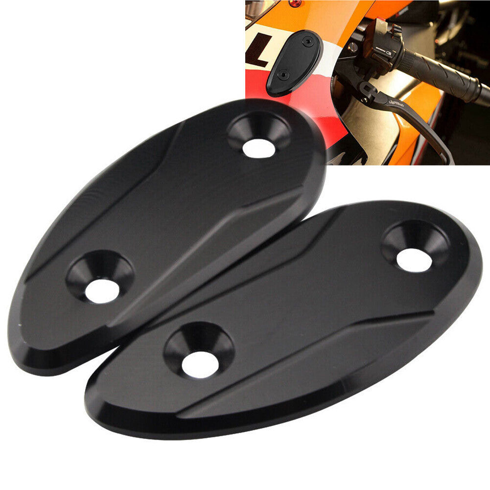Rearview Mirror Block Off Base Plates Cover for Honda CBR1000RR 2008-2017 Black