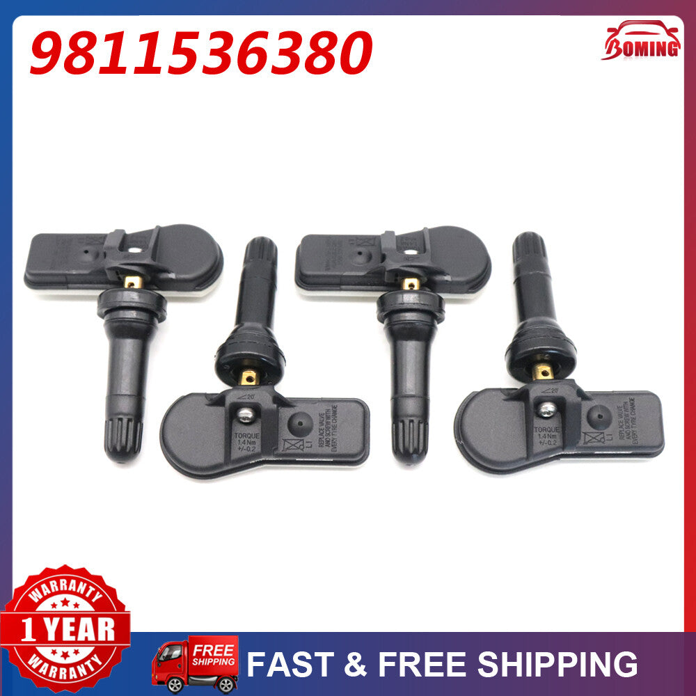 4pcs TPMS Tire Pressure Monitor Sensor 9811536380 for Peugeot for Citroen C4 433MHz