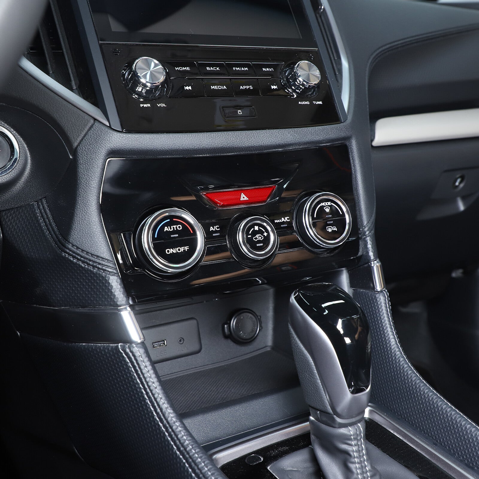 Black aluminum center console AC knife cover trim for 19-24 for Subaru Forester/XV- n