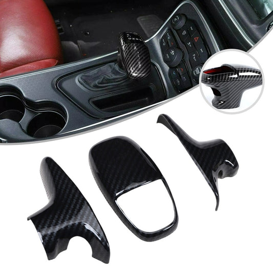 Carbon Fiber Gear Shift Knob Decor Cover Trim for Dodge for Challenger Charger v