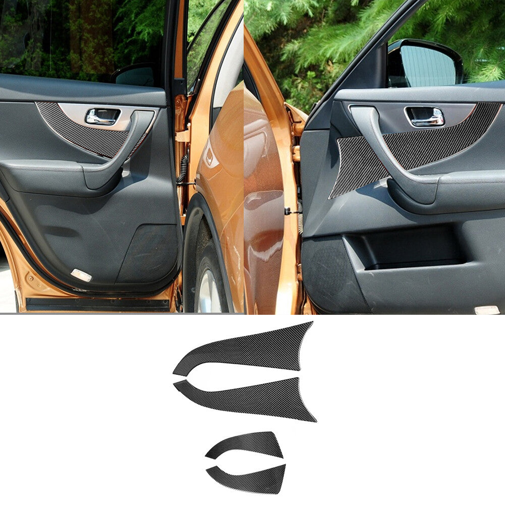 4x Carbon Fiber Center Console Storage Cover Trim for Subaru Forester 2009-2013 v
